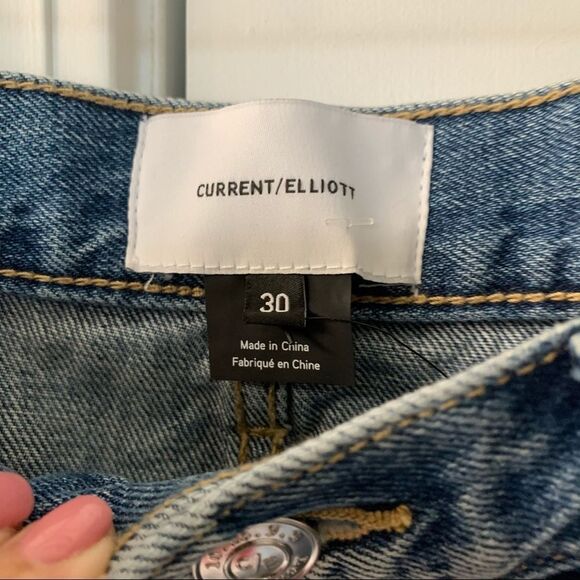 Current Elliot straight leg button patchwork jeans - Picture 7 of 9